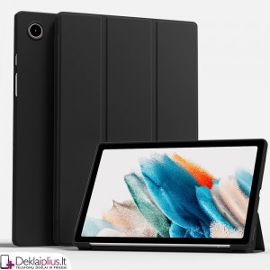 Smart cover dirbtinės odos dėklas - juodas (planšetėms Samsung Tab A8 10.5 (X200/205)